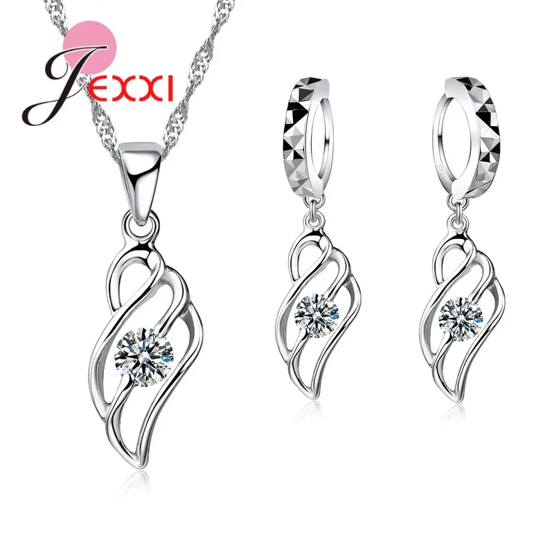 Silver Jewelry Set Jewelry Set Silver Jewelry 925 Sterling Silver Cubic Zirconia Cross Butterfly Heart Star Necklace Drop Earrings Jewelry Sets