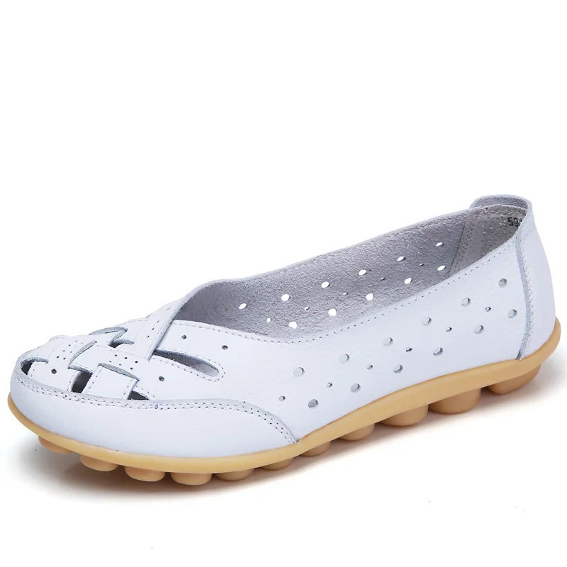Women Shoes Flats Soft Leather Shoes Woman Loafers Oxford Ladies Shoes For Women White Shoes Plus Size 35-44