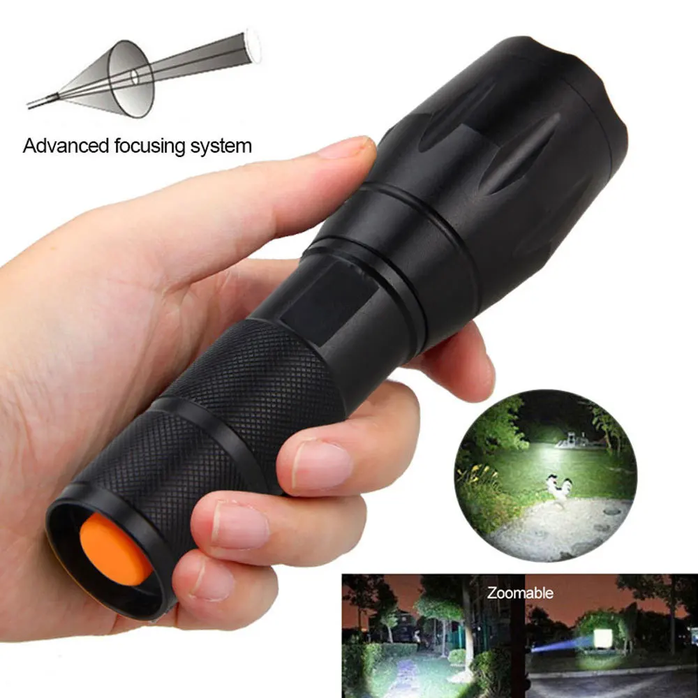 Multi-functional outdoor strong light adjustable focus flashlight red/green/blue/purple/white aluminum alloy field flashlight