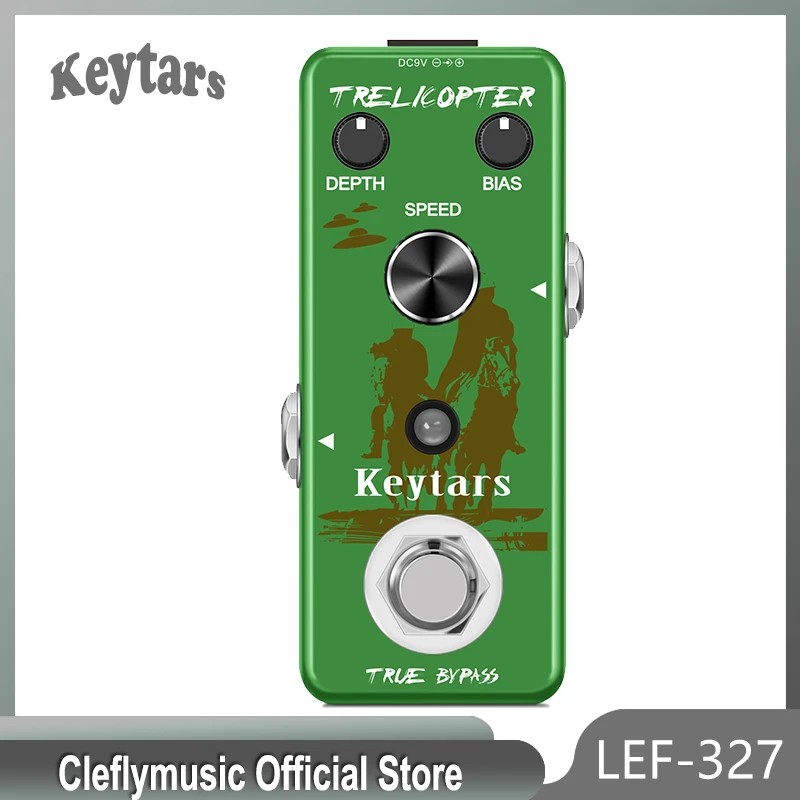 

Keytars-LEF-327 Guitar Tremolo Effects Pedal Classic Optical Tremolo Tone Guitar Trelicopter Pedals 2 Modes for Electric Guitar