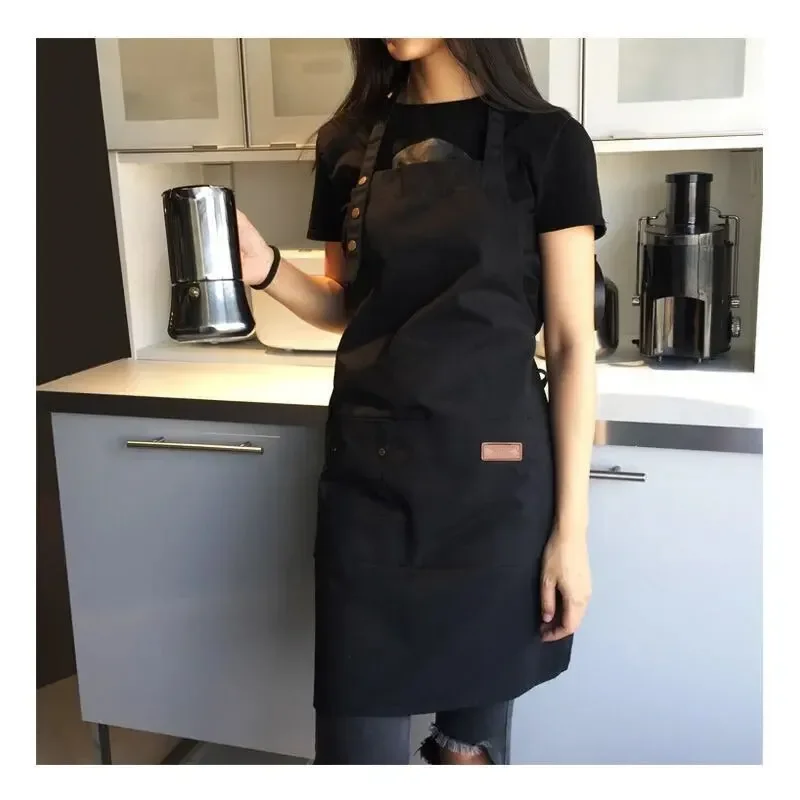 1pc Adjustable Chef Apron with Pockets,Professional Work Apron for Cooking, Baking, Gardening, BBQ, Coffee Shop, Studios Uniform