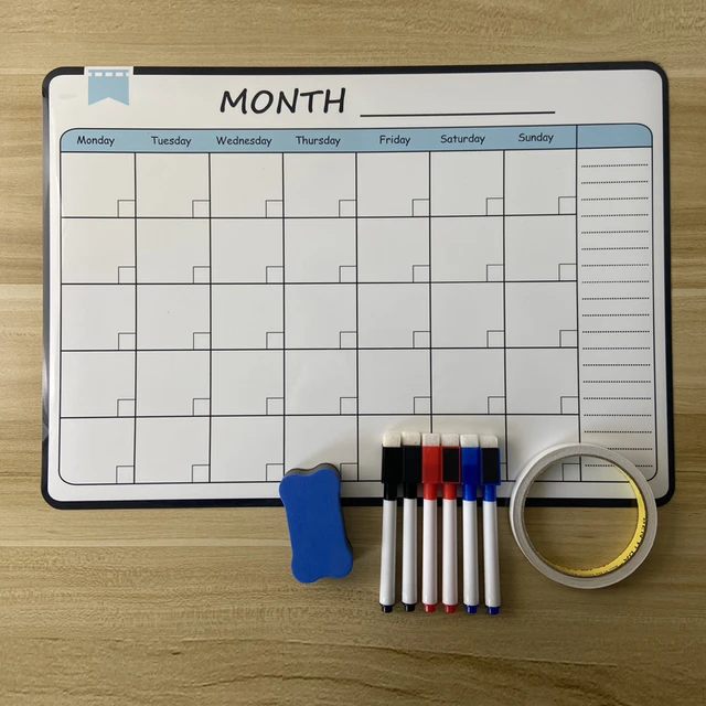 Magnetic Whiteboard Calendar Fridge  Calendar Dry Erase Board Wall - Dry  Erase - Aliexpress