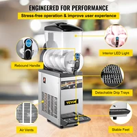 VEVOR 15L Commercial Slushy Machine Singel Tank Margarita Machine Stainless Steel Frozen Drink Machine Perfect for Cafes Bars 1