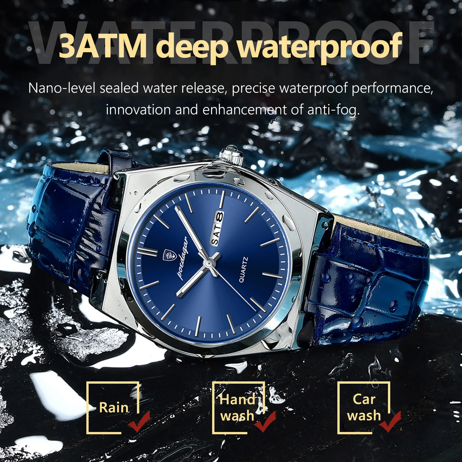Luxury Trend Men Watch Waterproof Luminous Date Week Man Wristwatch Military Outdoor Leather Men's Quartz Watches Reloj_voghion.com