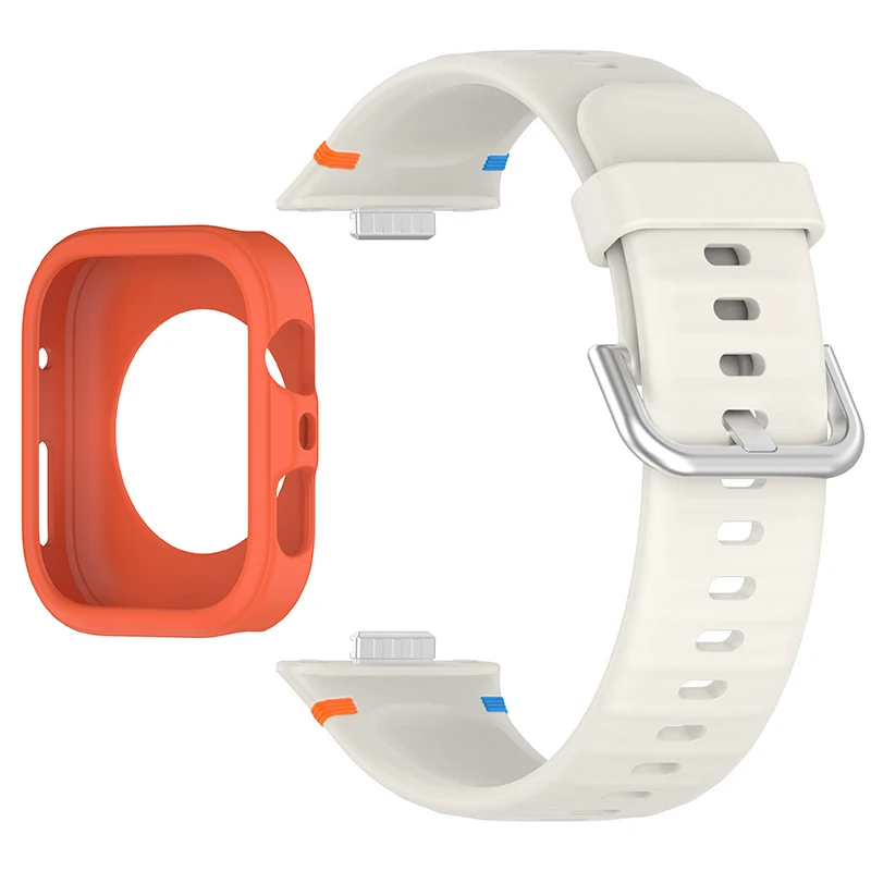 Protective Soft Case with Silicone Sports Strap for Smartwatch Fitness Bands