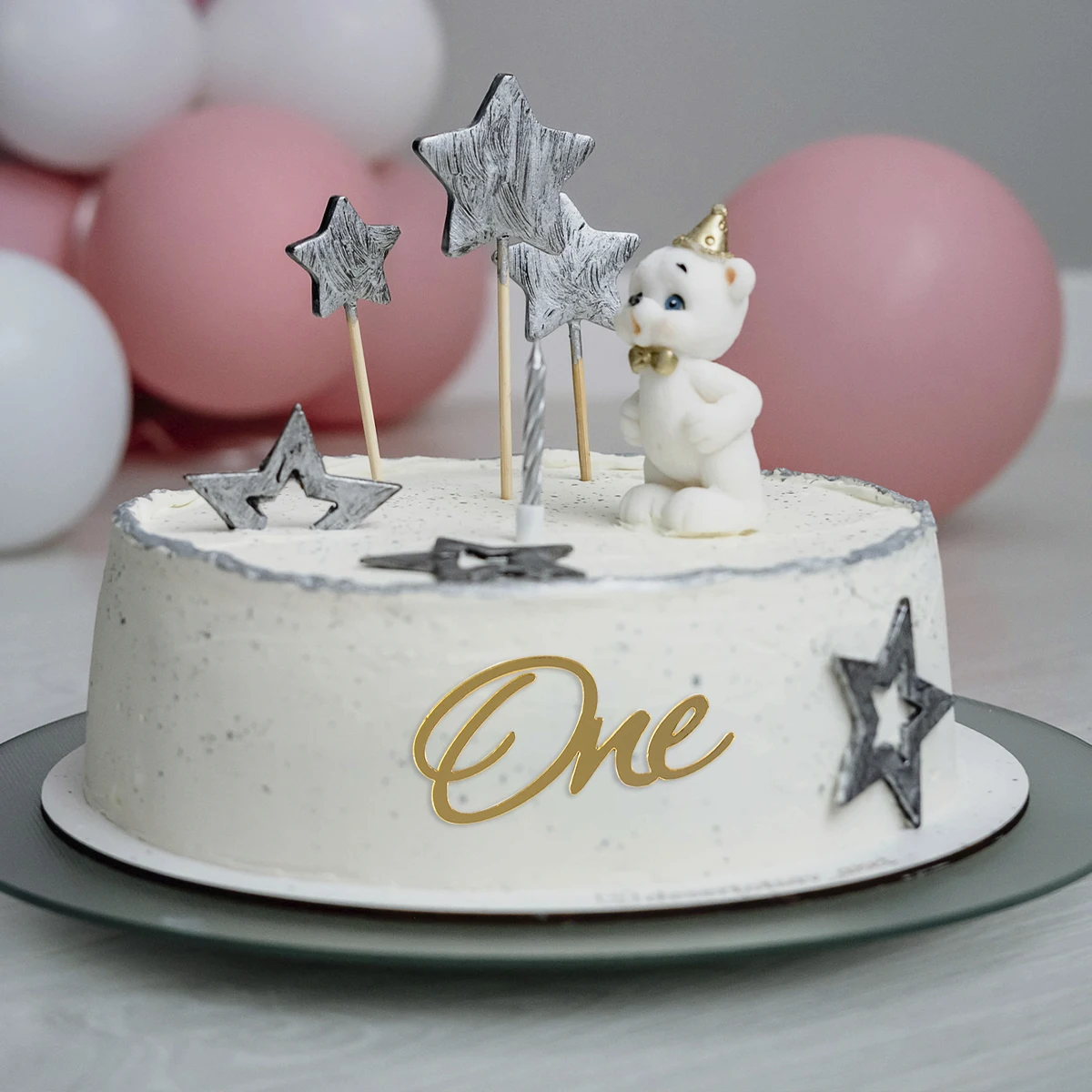 Topper Per Torta Per 1° Compleanno, Decorazione Per Torta Numero Uno - Foto 9