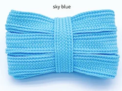 Wide Flat Casual Sneaker Shoelaces - Fashion Rope Design, Multiple Lengths Available (1 Pair) - 160cm (Sky blue)