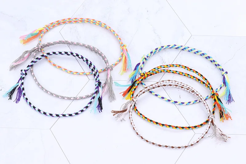 Böhmische Frauen Mann gewebt Freundschaftsarmband handgemachte geflochtene Wachs Linie Seil Kette Männer Handschlaufe Armreif Charme Schmuck verstellbar – Detail 8