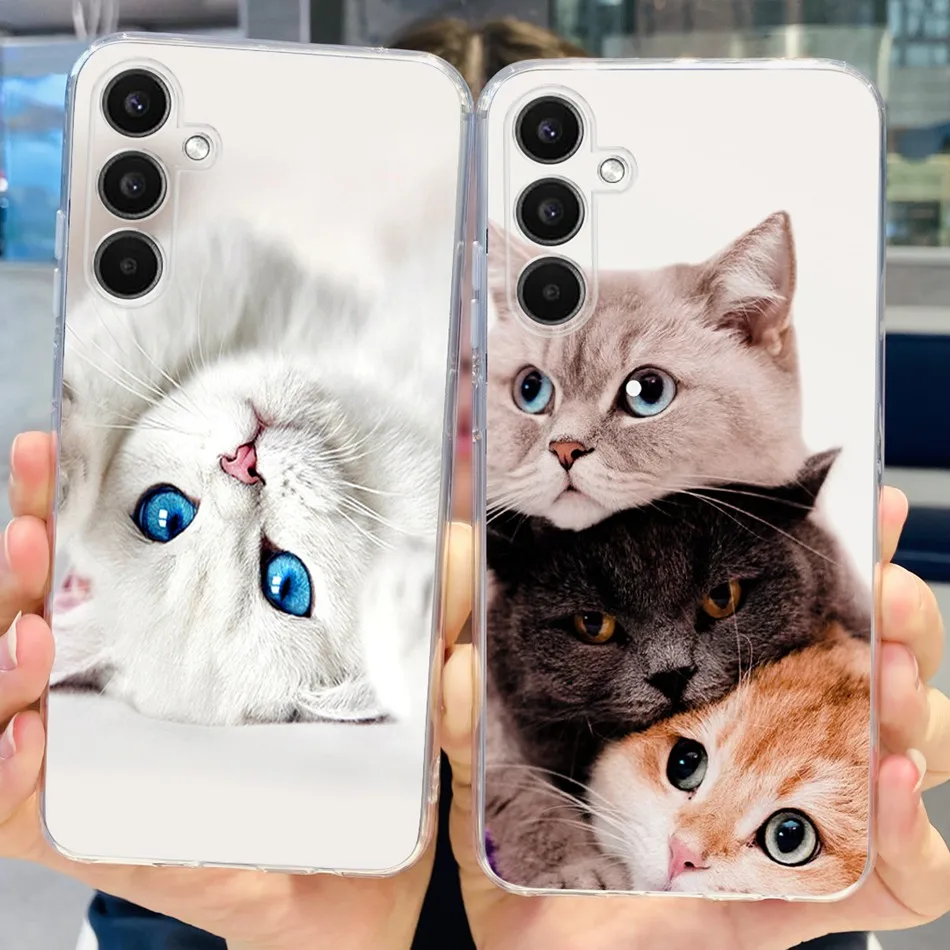 Stylish Cat Painted Silicone TPU Phone Case