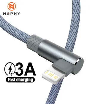 90 Degree USB Charger Cable For iPhone 14 13 12 11 Xs Max Xr X 8 7 6 Plus 5 SE iPad Origin Mobile Phone Long Short Data Cord 3m