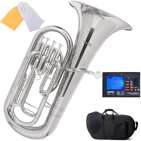 Nickel Plated B Flat Euphonium with Stainless Steel Pistons