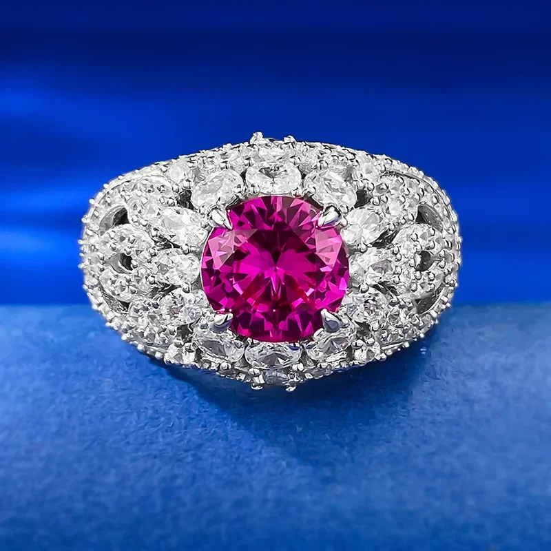 Jette Halo - Orecchini da donna in argento Sterling S925 con 2 x 1,0 carati di moissanite brillante, M, Argento, Moissanite