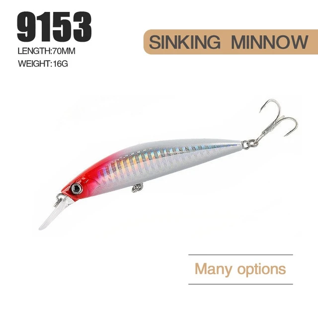 Topwin Minnow Lure Lm02D 70mm 6g Sinking Minnow Hard Plastic