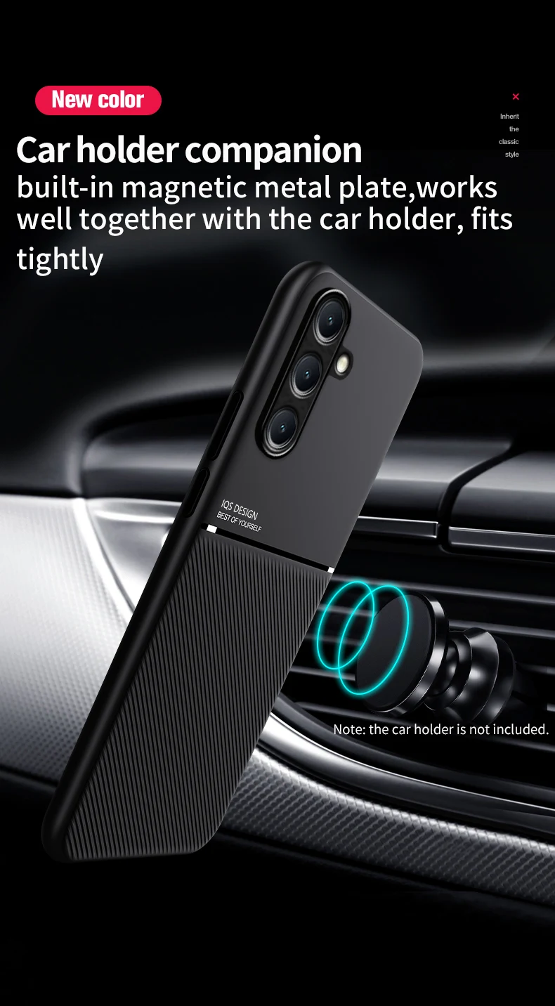 Magnetic Luxury Phone Cover with Car Holder Attachment