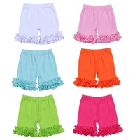 Ruffkids 100% Cotton Toddler Girls Summer Clothes Short Leggings Candy Color Elastic Sports Beach Pink Kids Icing Ruffle Shorts