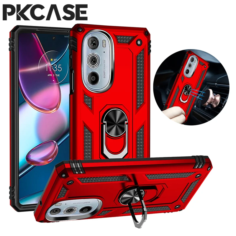 

PKCASE Stand Ring Armor Case For MOTOROLA G54 G14 G71 G51 G31 G30 G20 G10 Power G9 Play E20 E30 E40 E32 E6S E6i E7 Plus Cover