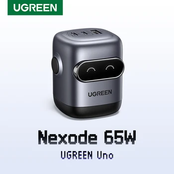 【US Plug】UGREEN 65W 30W GaN Charger Robot Design QC4.0 3.0 PPS for iPhone 16 15 14 Pro Macbook Laptops Tablet PD3.0 Fast Charger 1
