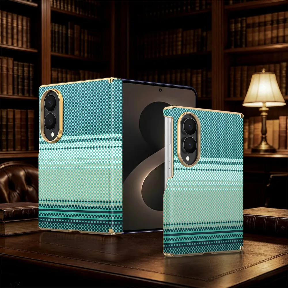 Carbon Fiber Magnetic Case with Full Coverage Dual-Axis Hinge Protection