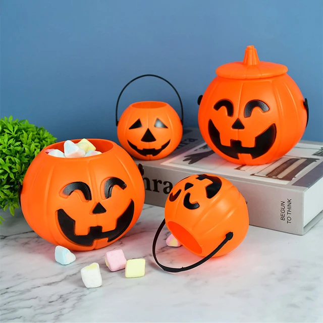 1/3pcs Halloween Pumpkin Candy Bucket cestino portatile per bambini favore  dolcetto o scherzetto secchio decorazione per feste di Halloween puntelli  forniture