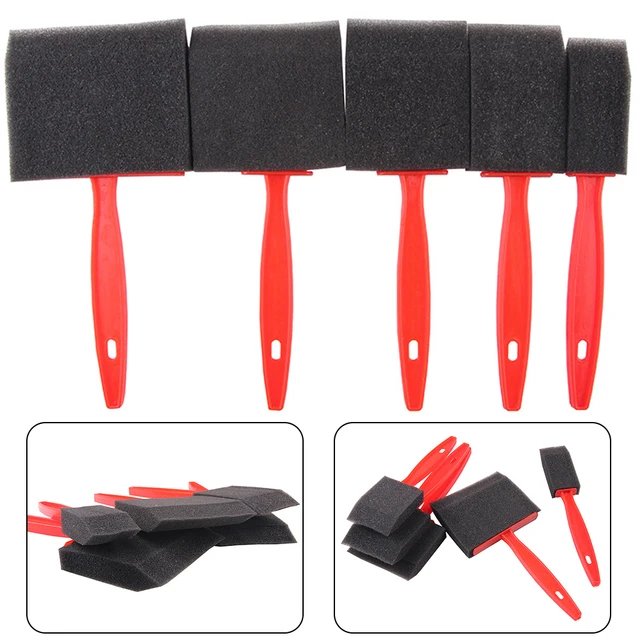 Set 10 Pennelli In Spugna Con Manico Legno - Per Pittura Acrilica E Decorativa | Larghezza 2 Pollici - Foto 12