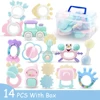 6-14Pcs Baby Rattle 0-12 Months Newborn Soft Bell Teethers Hand Shaking Crib Mobile Ring Educational Toy For Children Set Gifts 5