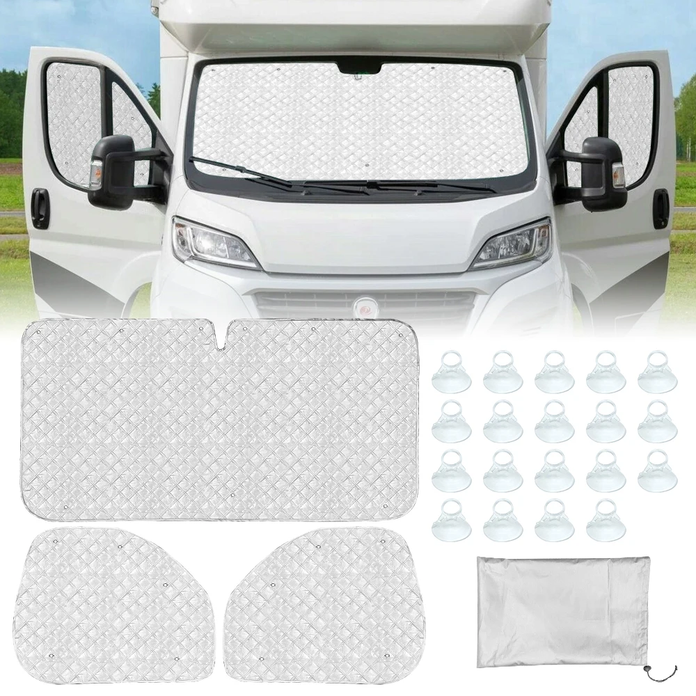 RV Window Blinds 7-Layer Aluminum Thermal Insulation Waterproof UV Protection For FIAT Ducato 2006- car sunshade windshield sunshade