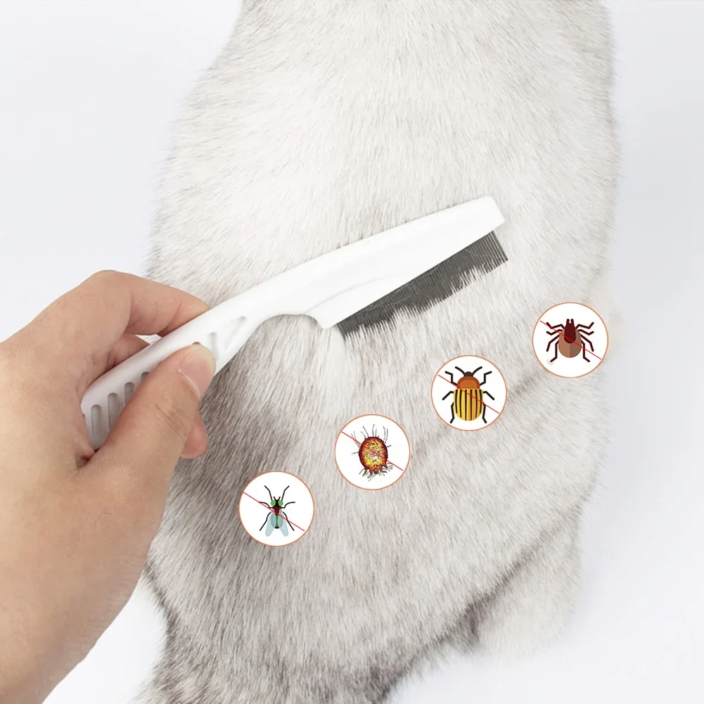 Pet Hair Brush Dog Grooming Comb Pet Tick Remover Tool New Pet Flea Tick Remover Dog Cat MultiColor Stainless Steel Comfort Hair Grooming Comb Protect Flea Lice Removal Hair Cleaner C