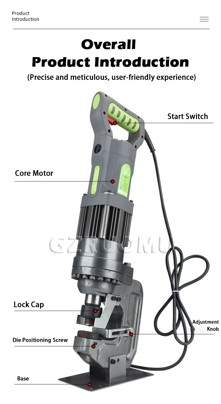 3-12MM Portable Electric Hydraulic Punching Machine Angle Steel Channel Steel Pu