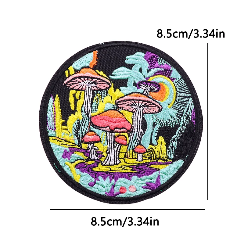 달과 나비 자수 패치, 의류용 북극광 산 무늬 다리미 부착 패치, 청바지, 모자, 바느질 부착 배지, 액세서리
