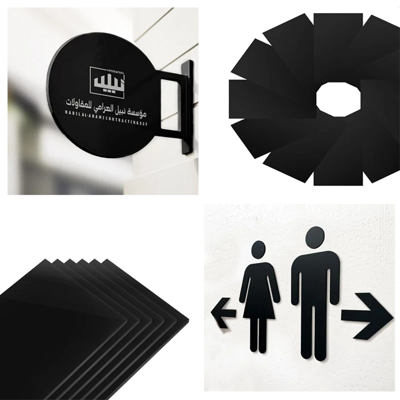1-5pcs black abs plastic plate model sheet DIY model material parts thickness 0.5mm-5mm