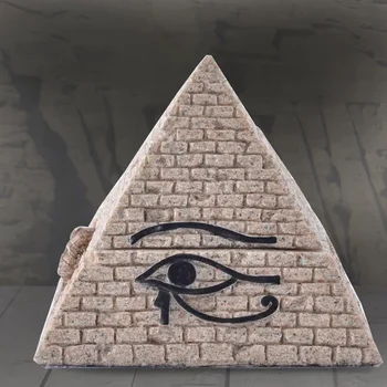 Resin Pyramid Jewelry Storage Box, Wedding Ring Box 3D Relief Figure, Ancient Egypt Building Model, Desk Decoration Ornament, 10