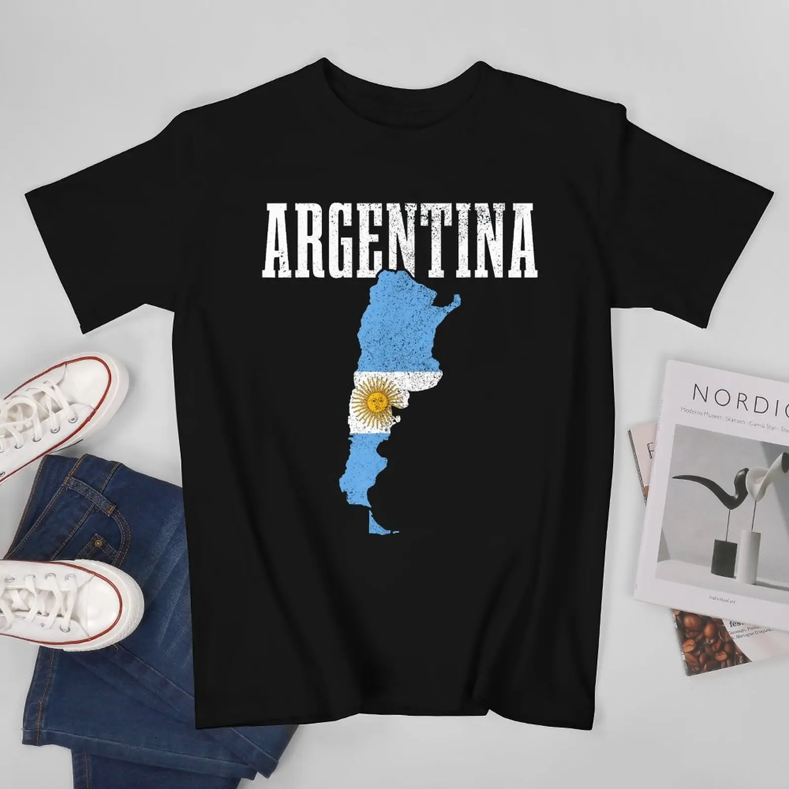 Più Design Bandiera Argentina Maglietta Da Uomo Argentina T-Shirt T-Shirt O-Collo T-Shirt Donna Ragazzi Abbigliamento 100% Cotone