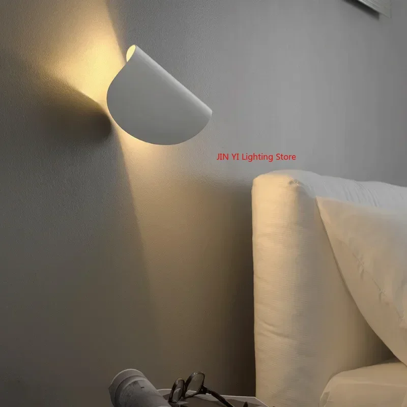Italy Wall Lamp Stairs Bedroom Living Room Bed Side Color Creative Can Be Rotated Art Decor Rotating LED Light Eye Protection