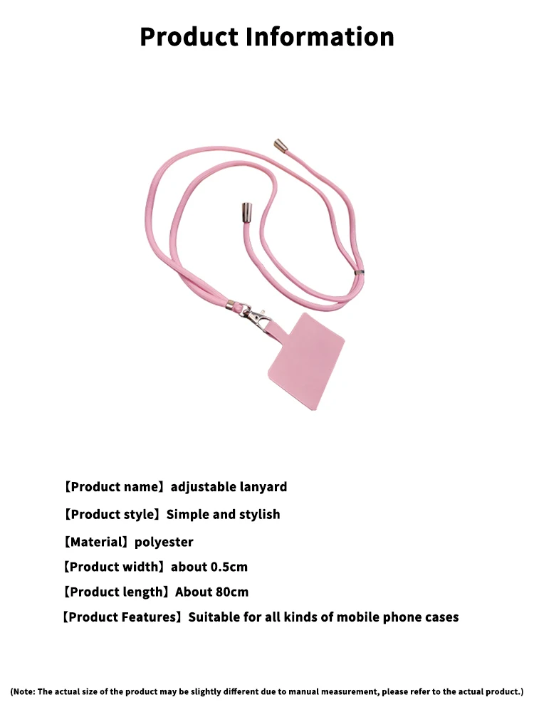 Adjustable Crossbody Phone Lanyard Necklace with Safety Clip