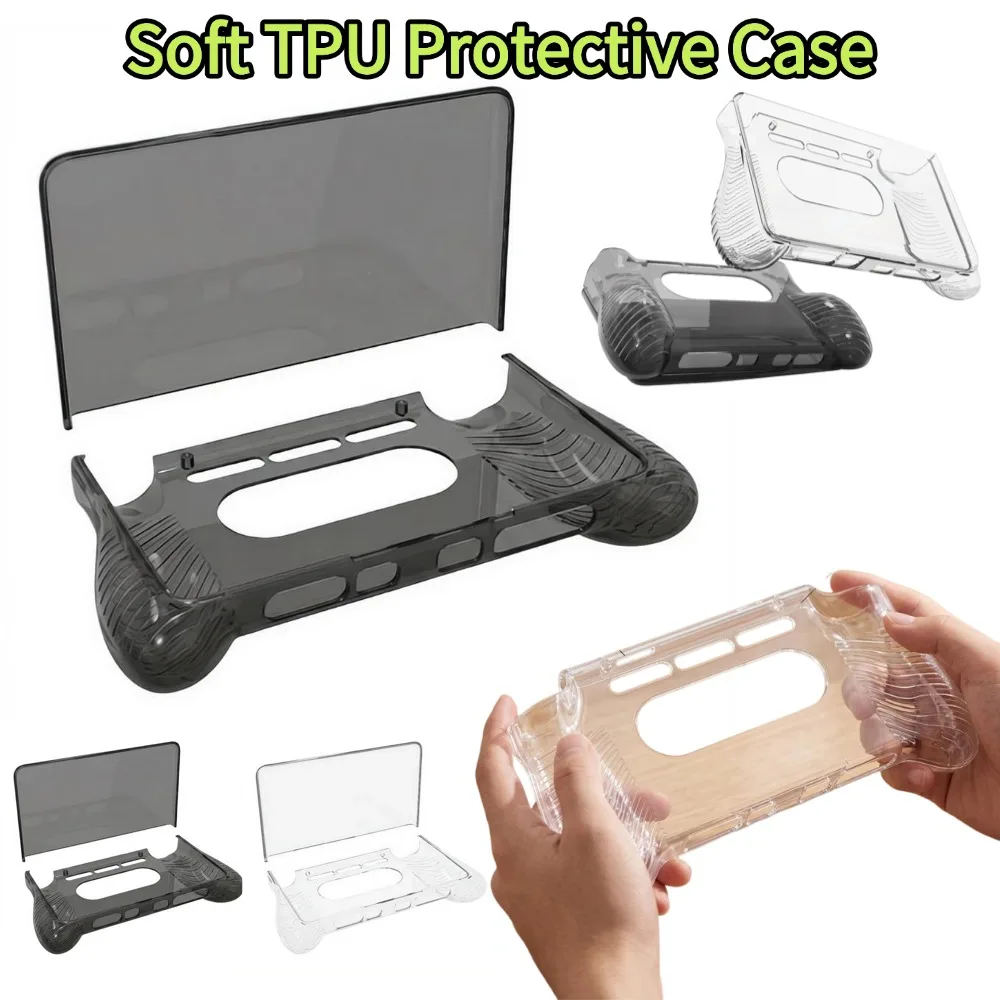 Custodia Protettiva 2 in 1 in TPU Morbido Antiurto e Antigraffio Trasparente per Console Portatile da Gioco AYN THOR - 1 Pezzo