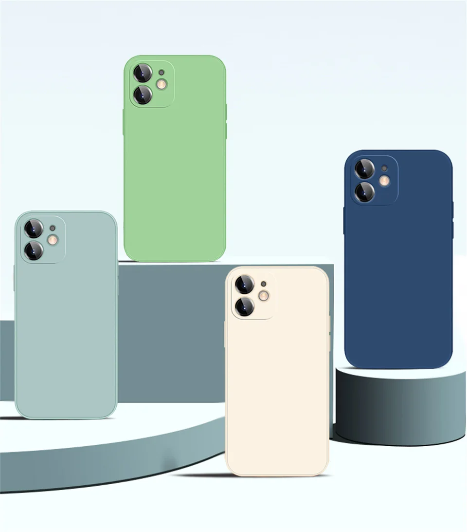 Official Square Liquid Silicone Phone Case - Sleek and Durable Protection Cover