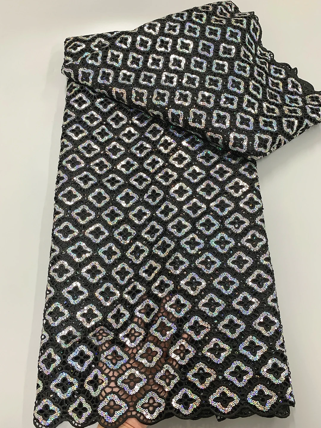 

Африканский гипюр, шнур с блестками, кружевная ткань 2023, Высококачественная нигерийская Водорастворимая кружевная ткань для женщин, платье на день рождения, выпускной