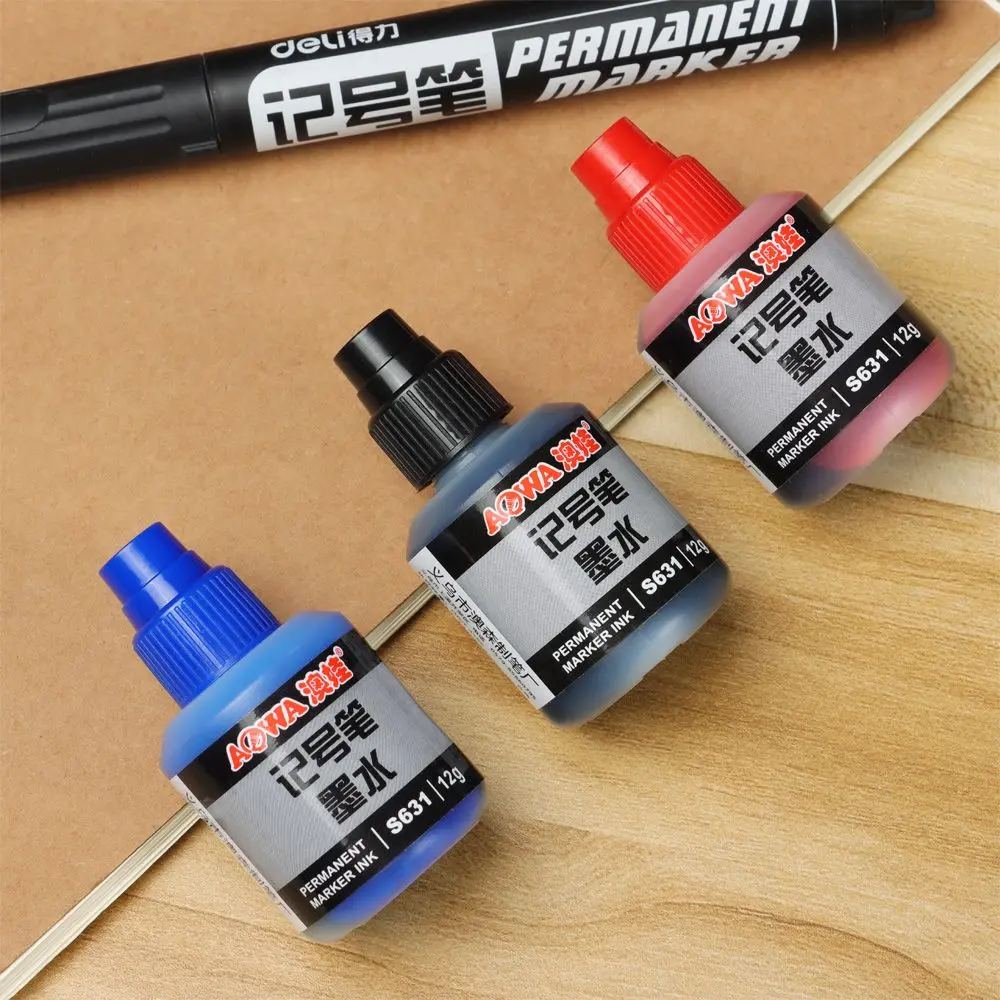12ml Marker Ink Waterproof Instantly Dry Graffiti Paint Pen Oil Ink Refill Marker Pens Black Red Blue Optional Stationery pen marker permanent marker pen permanent marker paint marker pen markers pen marker pens marker pen art marker pens paint marker pens