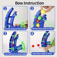 Slingshot Target Sticky Ball Bow Target Montessori Educational Toy Arrow Set Throw Sport Outdoor Fidget Game 3