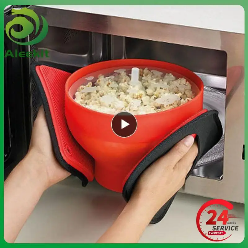Ciotola Per Popcorn In Silicone Creativo Pieghevole Per La Casa Macchina Per Popcorn Per Microonde Con Coperchio Secchio Per Popcorn Da Forno