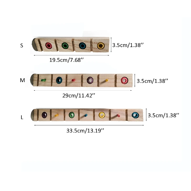 Parrots Perches Stand 19.5/29/33.5cm Wooden Bird Training Standing Toys Colorful Chewable Bead Multifunction Pet Birds Toys bird cage perches