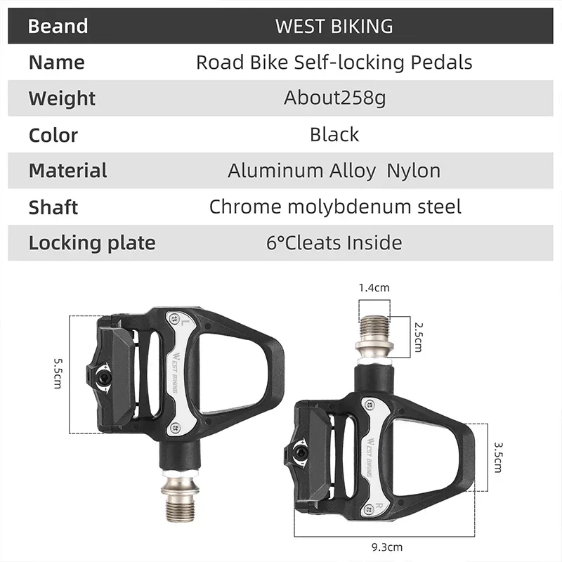 WEST BIKING   ڵ  ,   , SPD ýۿ 6  ŬƮ, 淮 Ϸ ̽  