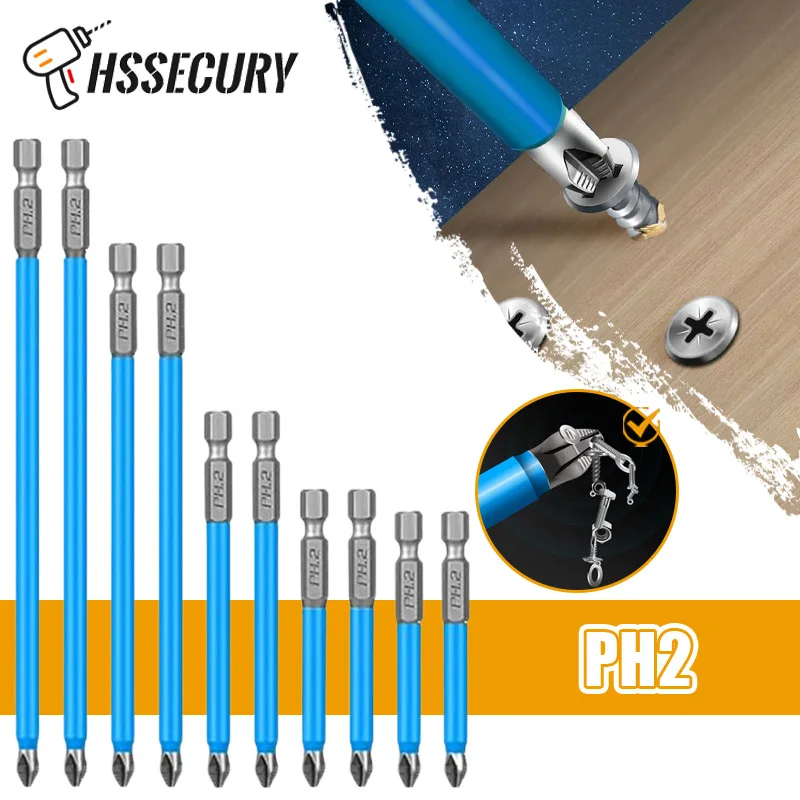 

7/10/14PCS Cross Magnetic Batch Head PH2 Anti Slip Drill Bits Screw High Hardness Electric Screwdriver Screw Bits Electric Tool