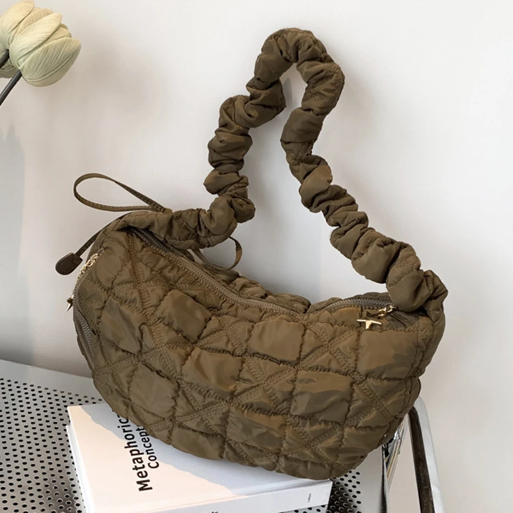 Women Shoulder Bags Ladies Tote Bags Pleated Bubbles Quilted Cotton Padded  Bag Large Capacity Simple Elegant Solid Color Handbag - AliExpress