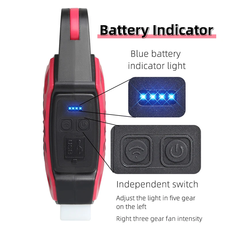 WEST BIKING Portable Camping Light with Fan 3 In 1 Multifunctional Outdoor Flashlight USB Charging Home Lamp Hanging Tent Light