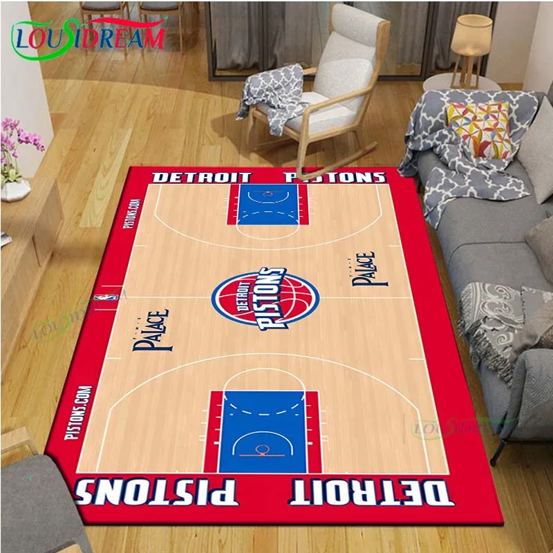 

Basketball Court Rugs for Boys Bedroom Living Room Child Game Carpets Floor Flannel Trendy Child Bedroom Anti-slip Floor