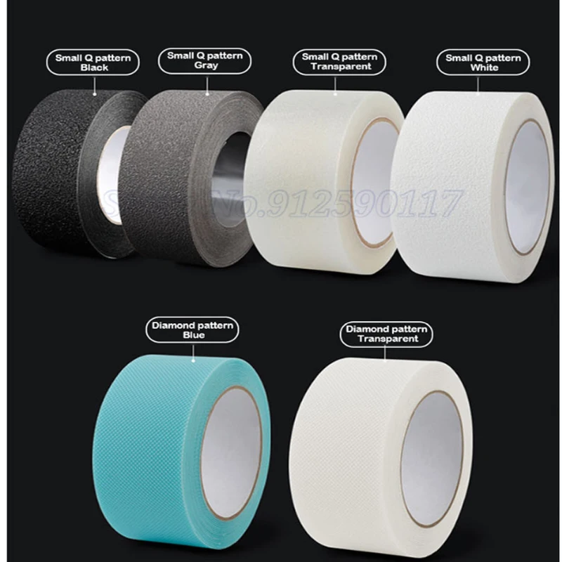 

Clear Black Safe Non Slip Safety Grip Double Sided Tape PEVA Rubber Bathroom Swimming Stickers Warning Stripes Emergency Line