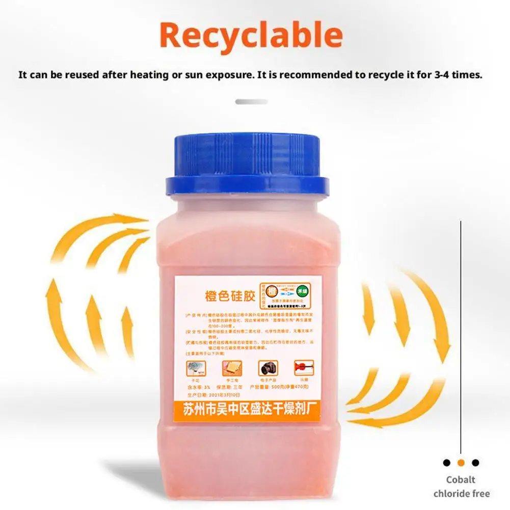 Reusable Silica Gel Beads Moisture Absorber Electronic Product Desiccant Dehumidifier Blue/orange Per Box