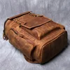 Retro Leather Backpack Men Crazy Horse Leather Large Capacity Multifunctional Outdoor Travel Backpack 4
