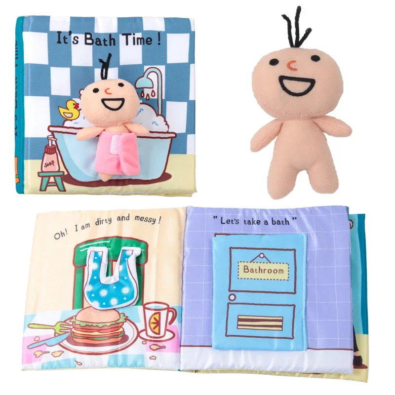 Baby Puzzle Fabric Books Parent-Child Interaction Early Learning Cloth Book 0-12 Months Ring Paper Develop Cognize Reading Toys 4